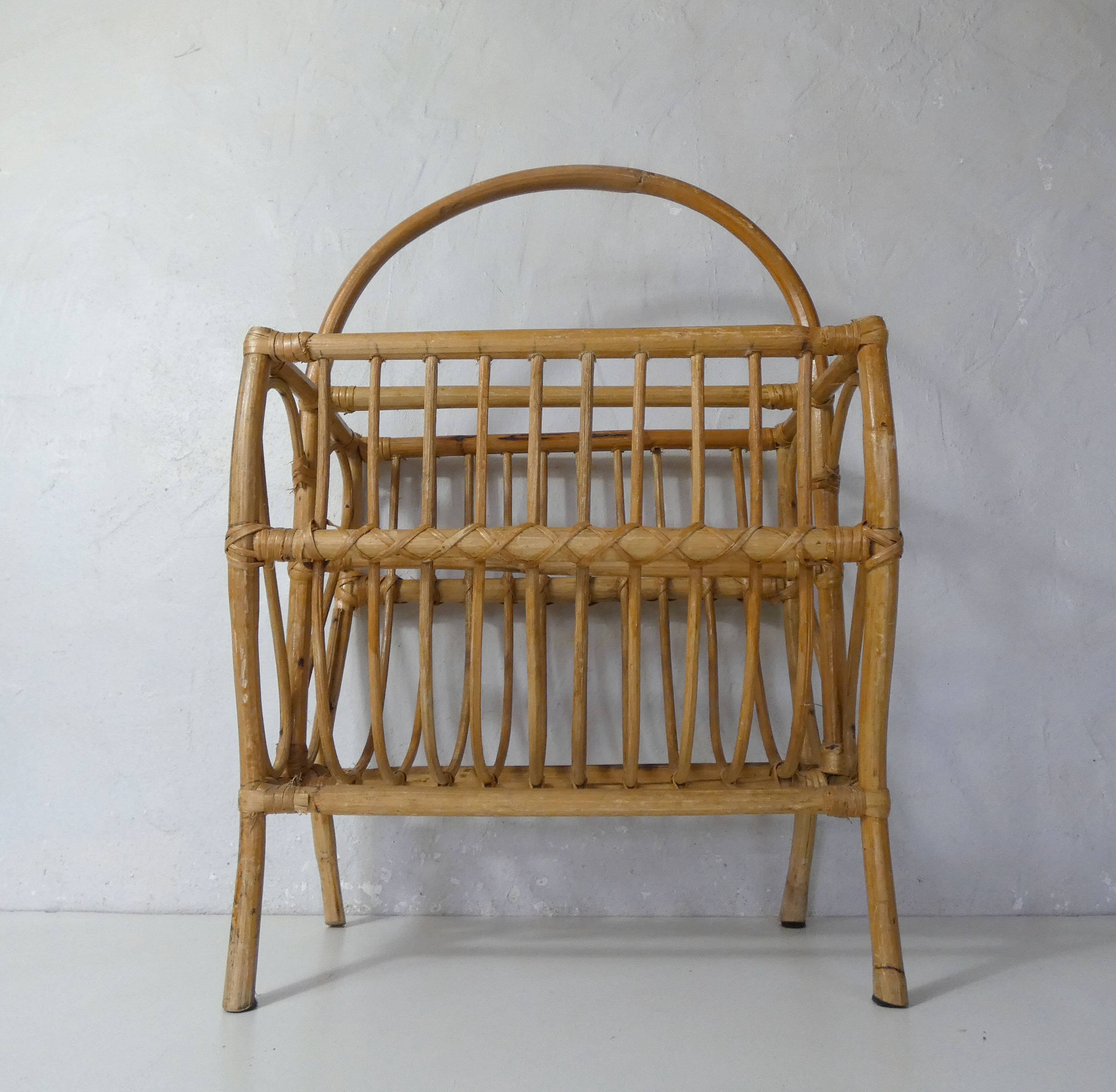rattan magazine holder