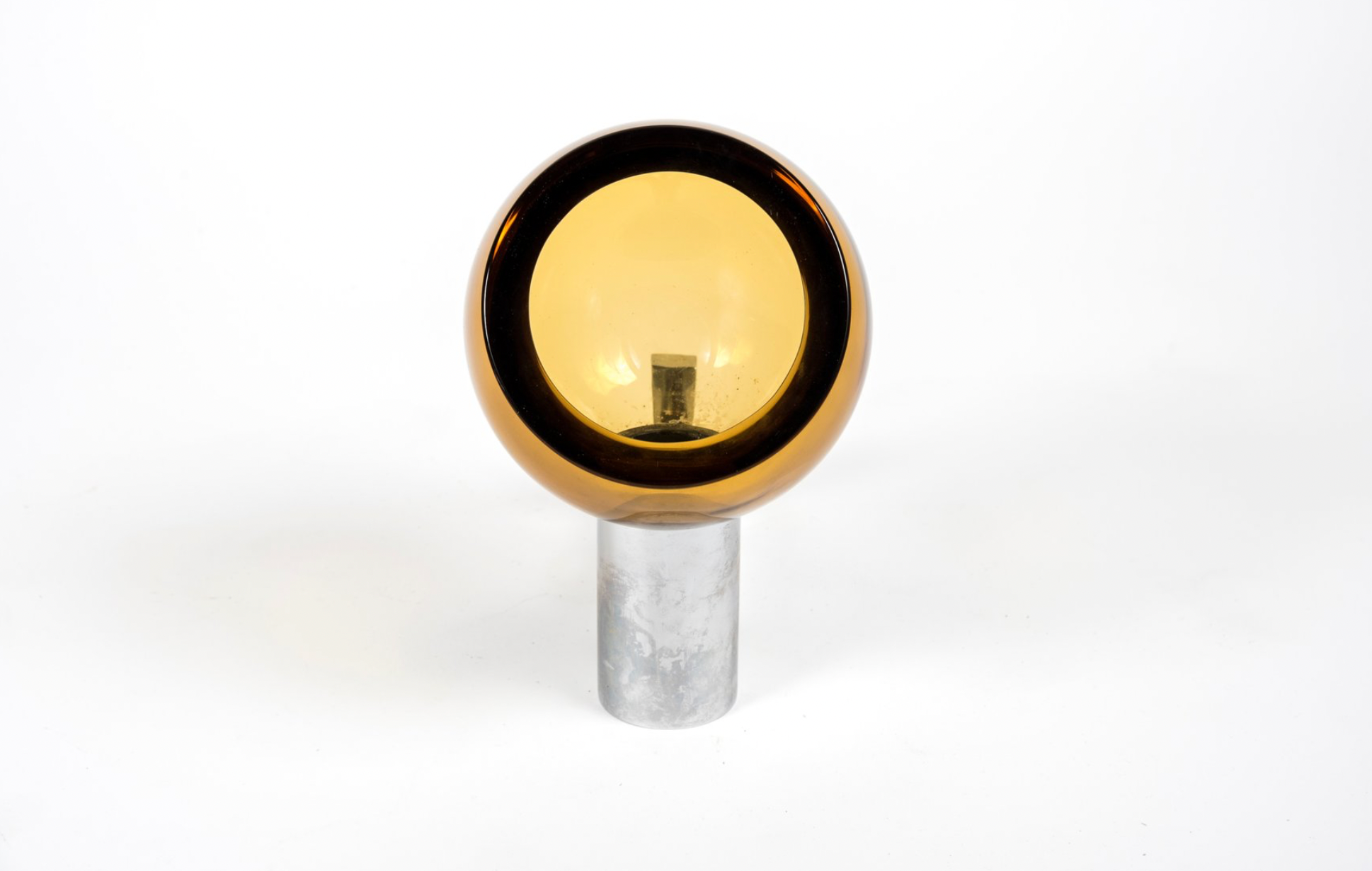 Wall lamps in chromed metal and glass by Archimède Séguso