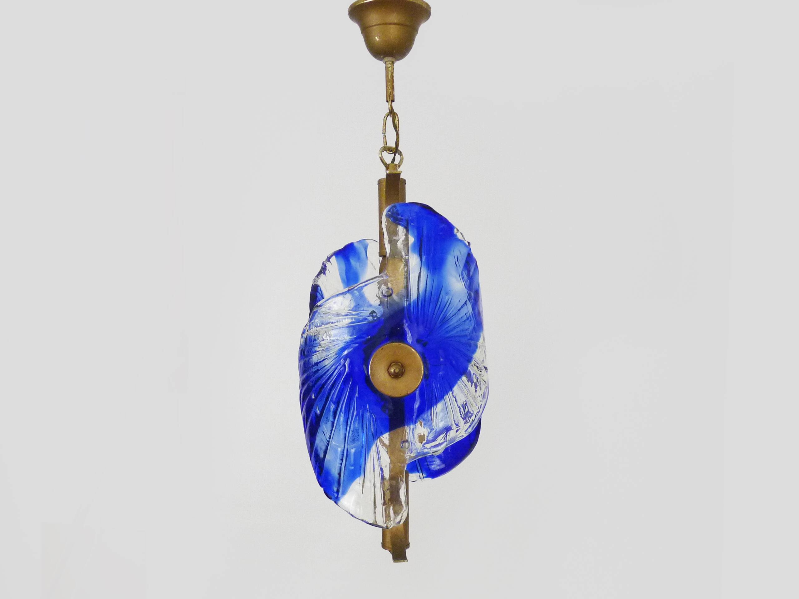 Murano blue glass chandelier suspension. 80 years