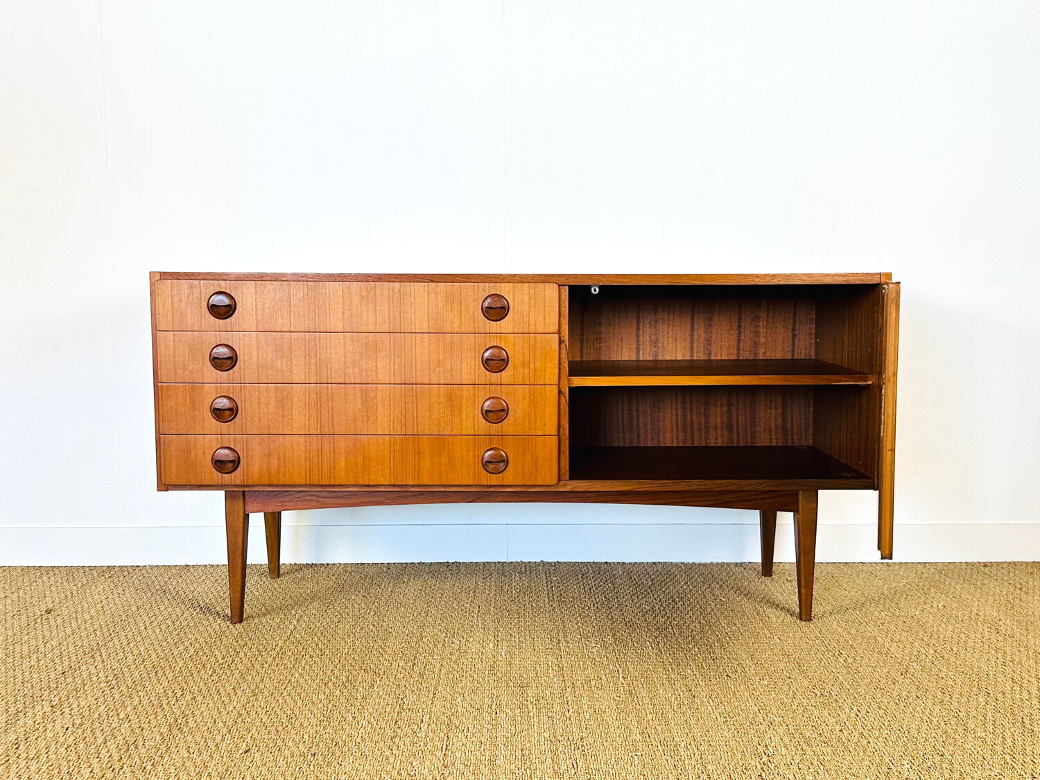 1960s minimalist Scandinavian teak sideboard