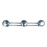Coat rack in chromed steel 3 hooks 70s