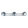 Coat rack in chromed steel 3 hooks 70s