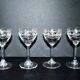 Set of 4 crystal liqueur glasses from saint-louis model sylva engraved with acid 1930