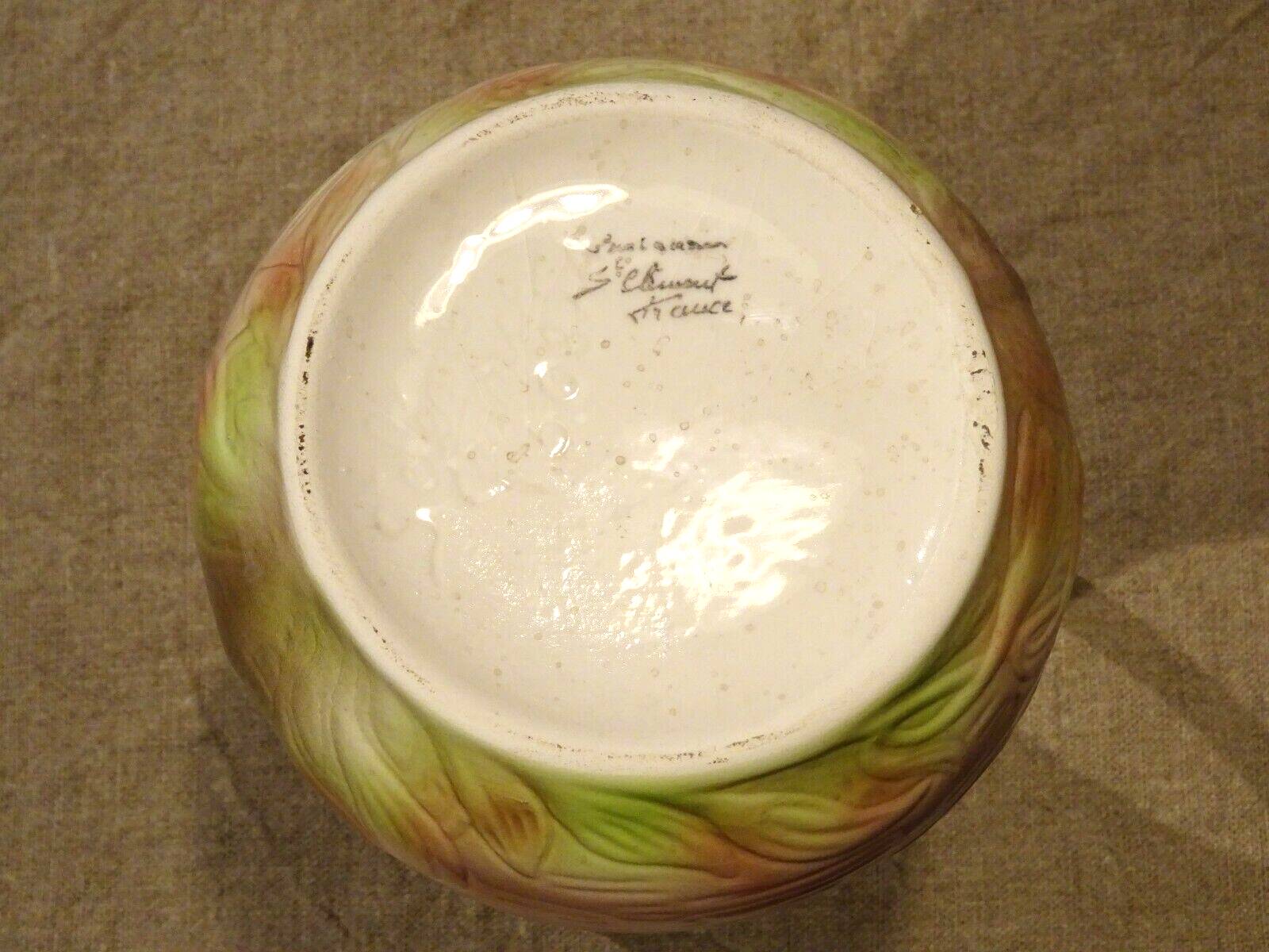 Pitcher pitcher jug slip Saint Clément heron relief decoration