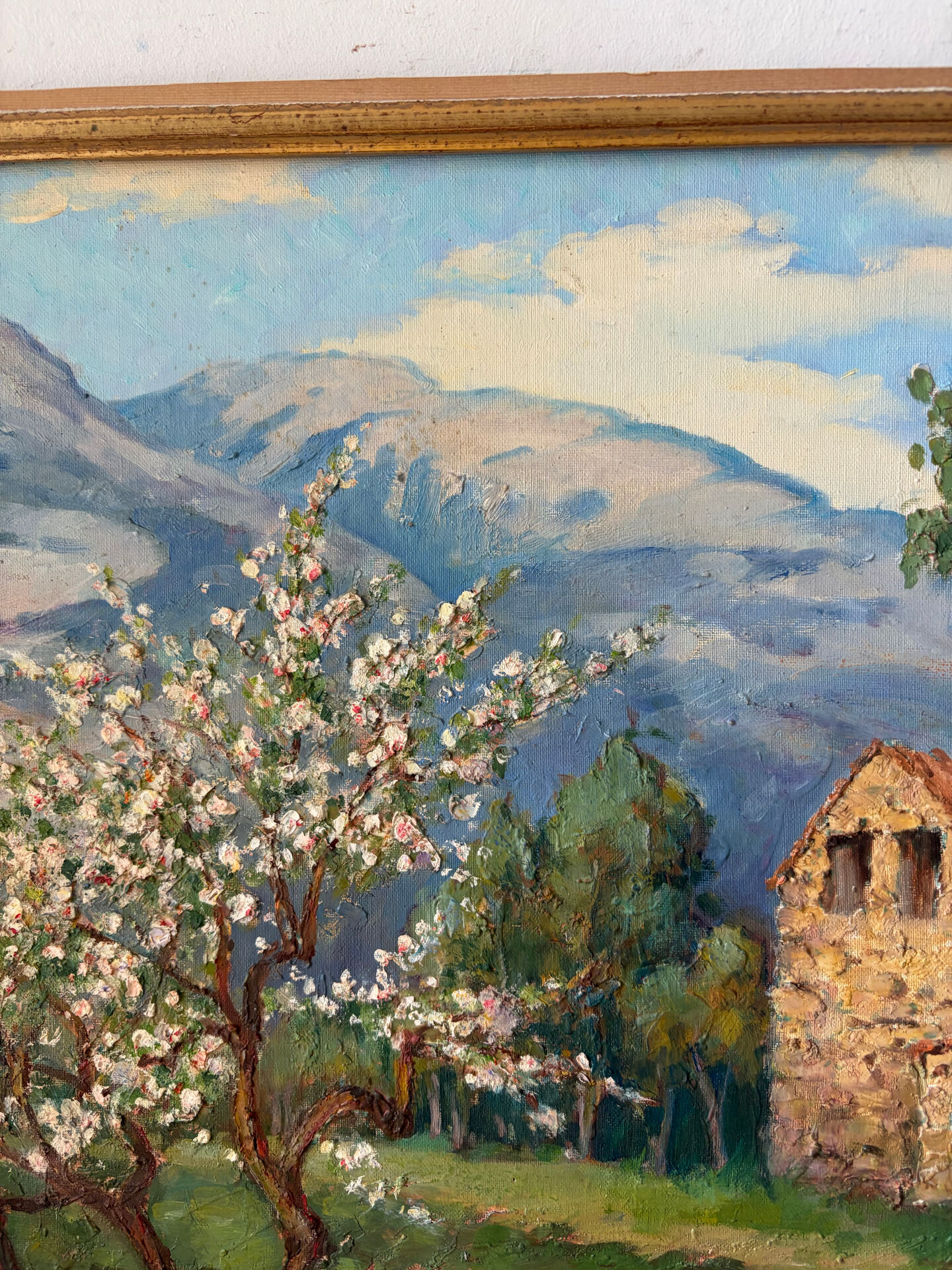 Oil on panel "Old farmhouse", High Vallespir, Provence