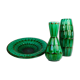 Grands Vases en Céramique Verts Midcentury et Plateau/ Bol Upsala Ekeby "Capri" 1950s