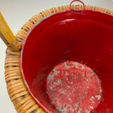 Minimalistic Bamboo Metal Planter Plant Stand Matégot Style, France, 1960s