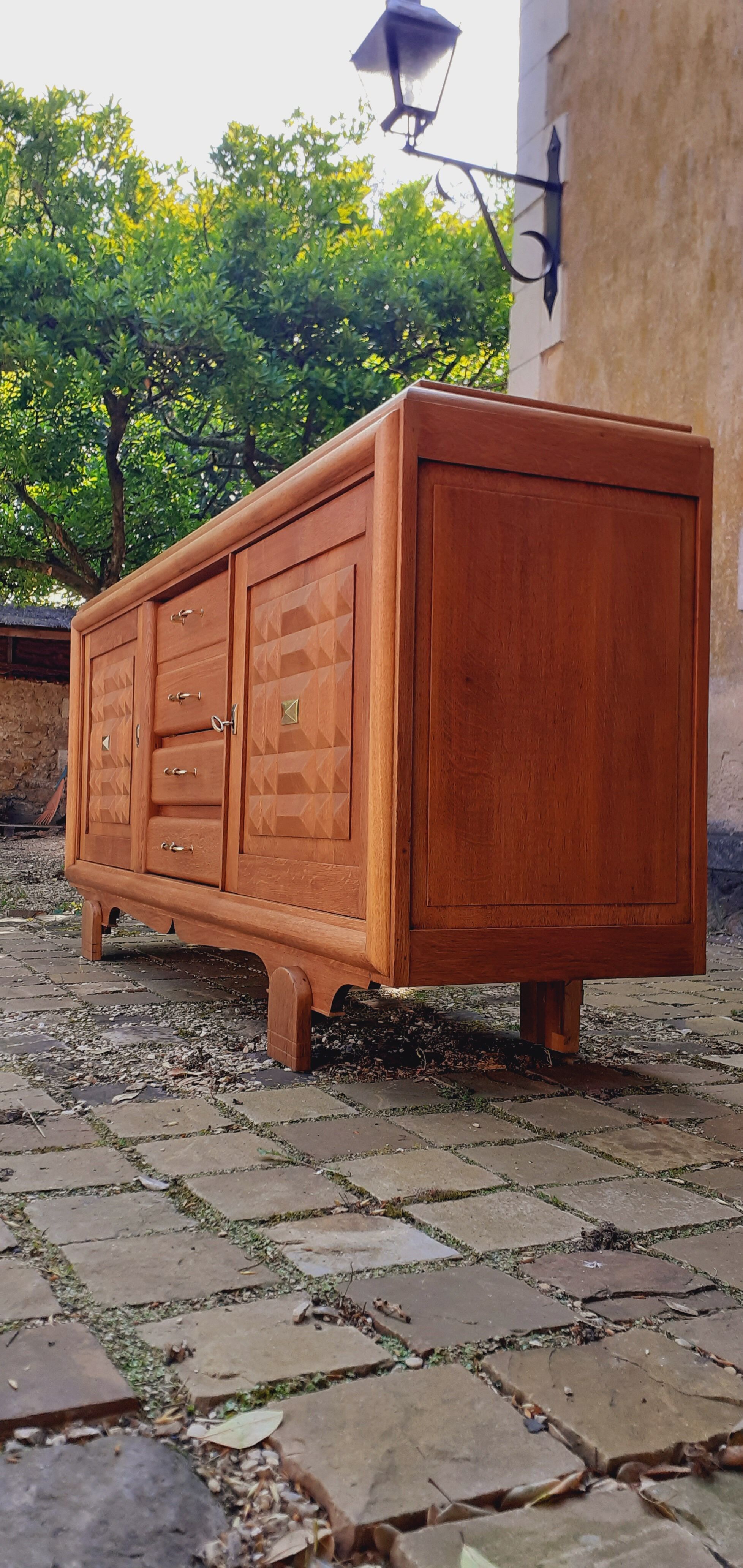 Brutalist oak sideboard year 40