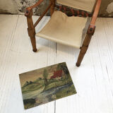 Paint oil on wood "swans"