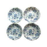 4 plates caps gien art deco model eyelets in blue