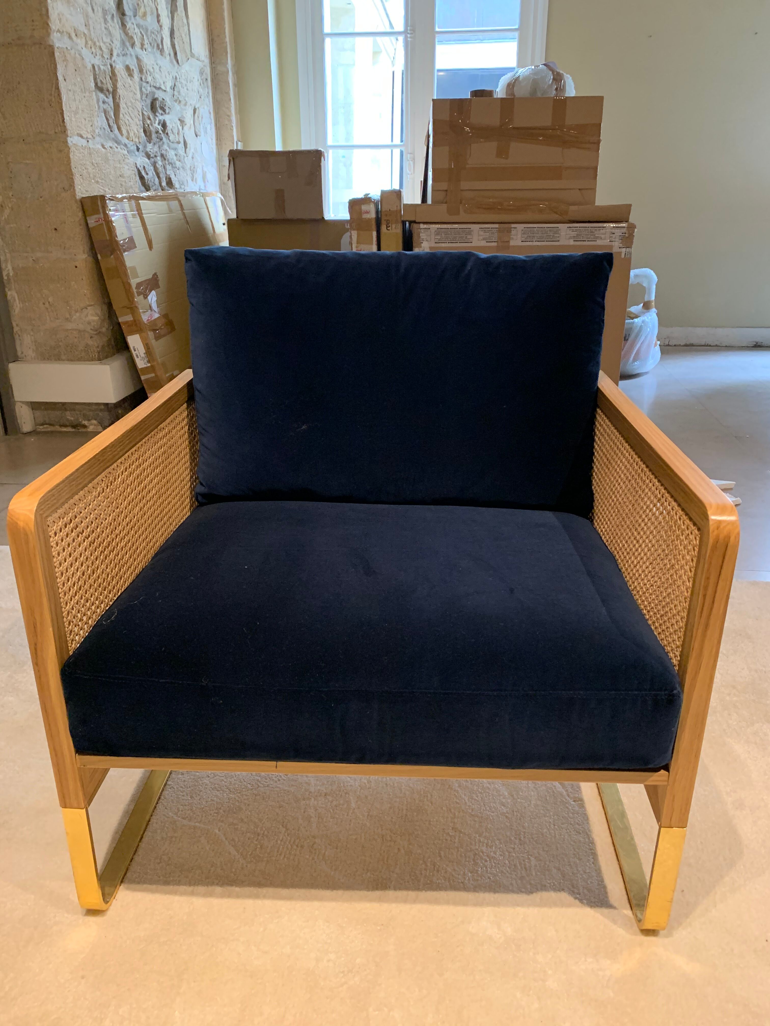 Cannage armchair Navy Blue