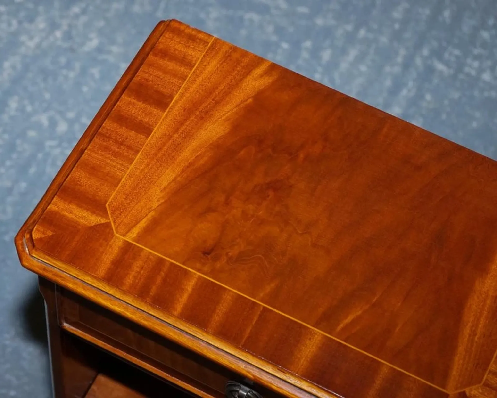 Vintage Georgian Style Walnut Bedside Tables, Set of 2