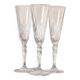 3 crystal Champagne flutes