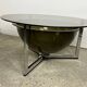 Table basse Space Age en aluminium et verre fumé, 1970