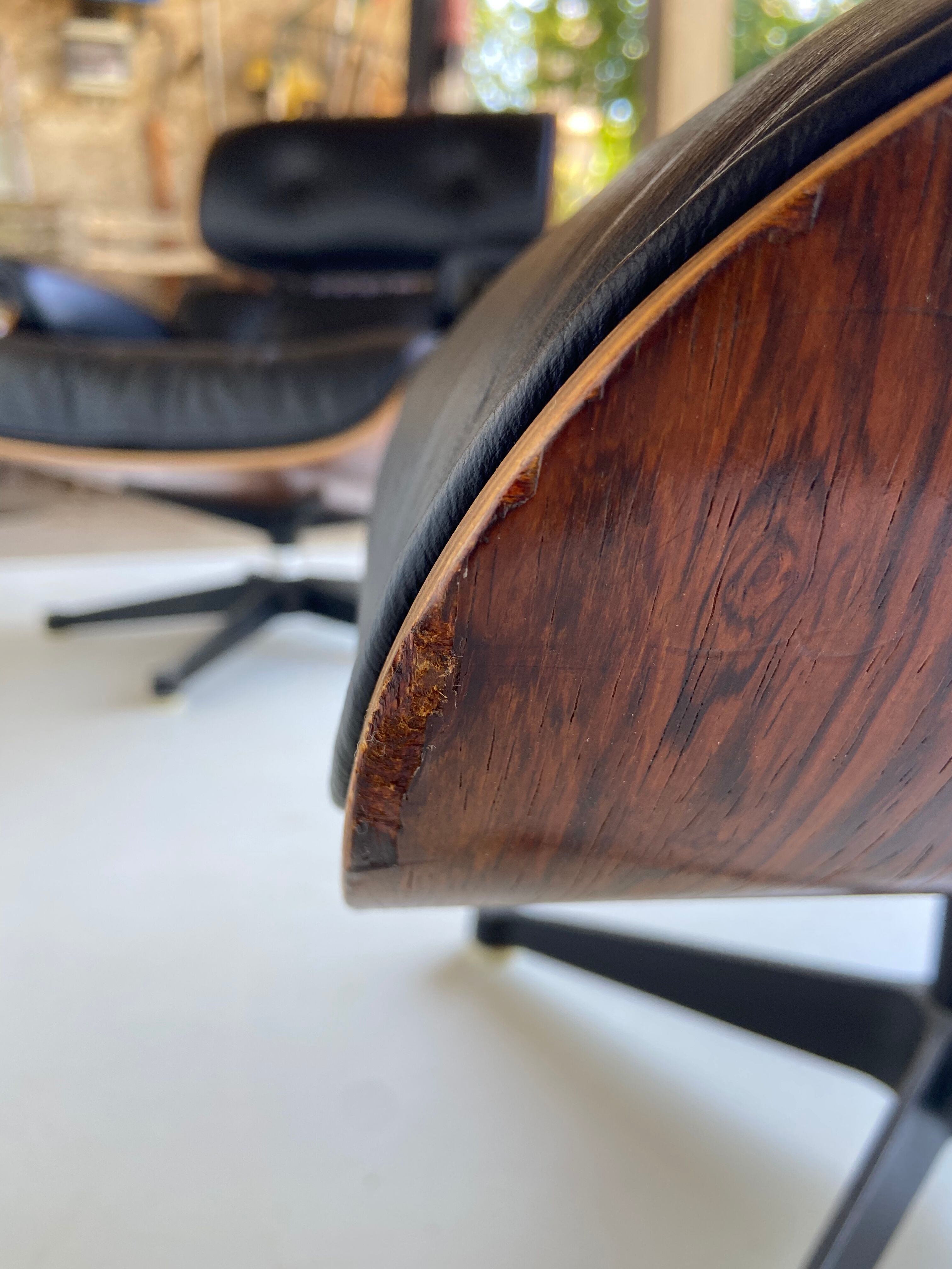 Armchair Lounge chair and Ottoman black, Charles & Ray Eames edition International furniture 1970