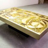 Bernhard Rohne Brutalist Etched & Oxidized Rectangle Coffee Table, 1960s