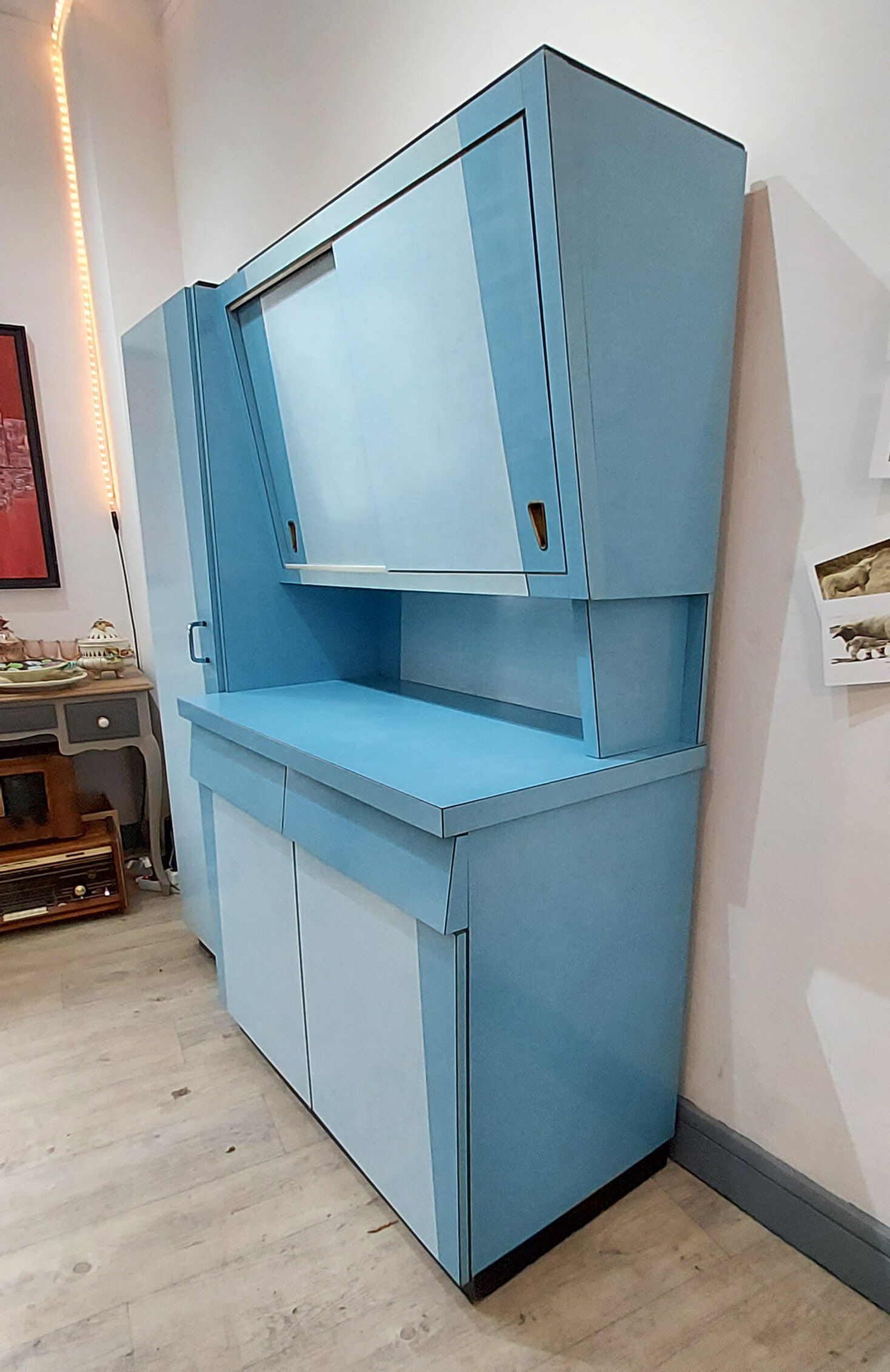 Buffet formica vintage blue 60s