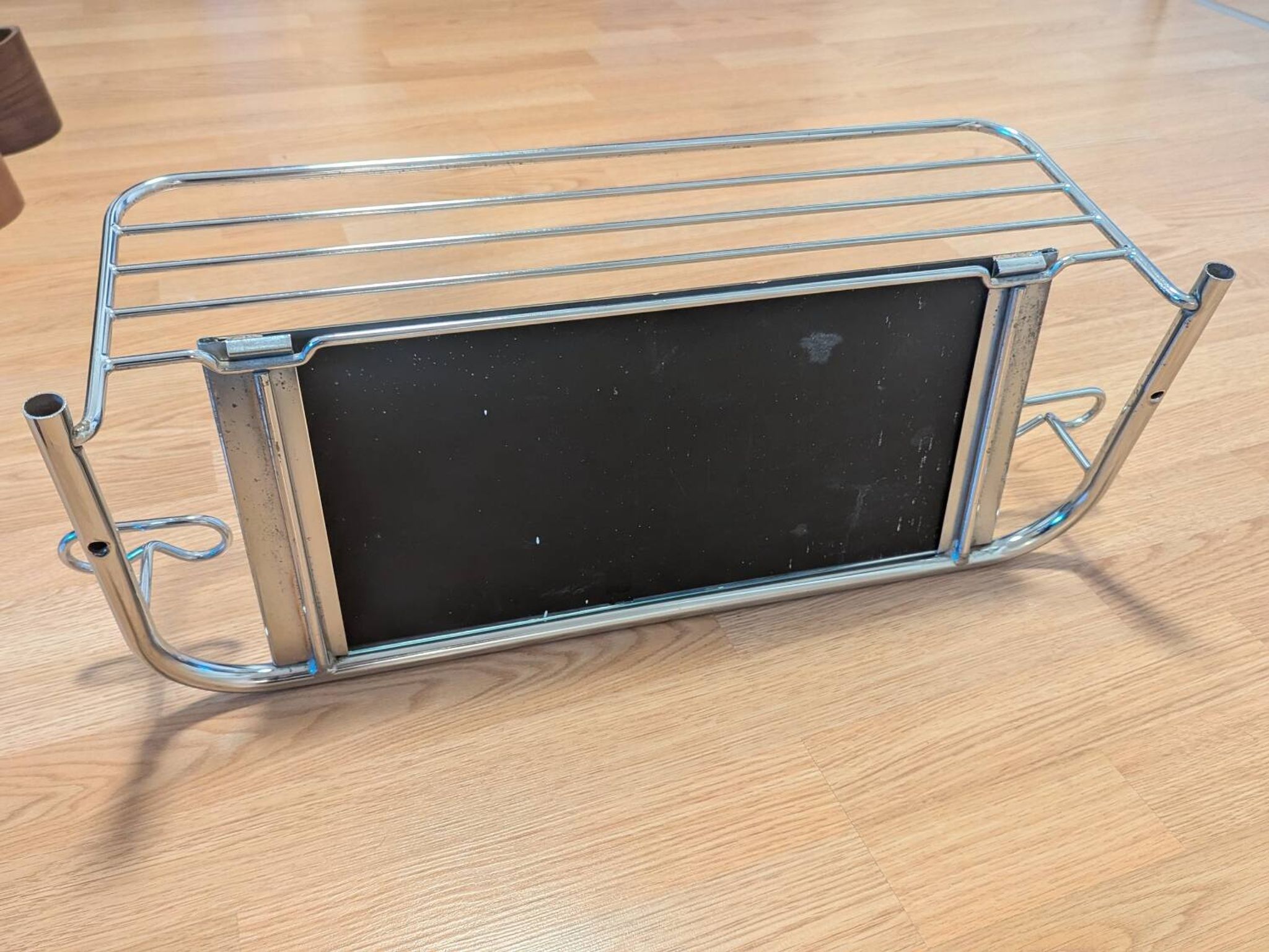 Porte-manteau vestiaire 4 patères miroir métal chromé