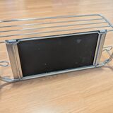 Coat rack with 4 hooks, mirror, chrome metal