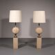 Travertine floor lamp by Philippe Barbier for Maison Barbier, monumental piece, 1970s