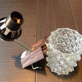 Structured glass wall lamp / vintage 60s-70s