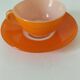 Duralex orange cup and saucer – vintage 70s design