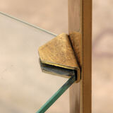Hollywood Regency French Etagere in brass with glass, 1970