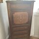 Secretary with a marquetry drop-leaf, marble top, floral decoration.