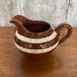 Ancien pot à lait sarreguemines modèle mary céramique marron & blanche