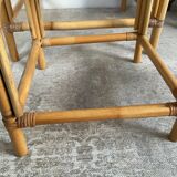 Duo of vintage rattan coffee tables from the 60s-70s