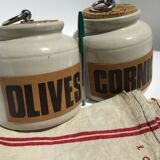 2 pots grayed sandstone large size cork lid