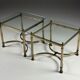 Ensemble de 2 tables d'appoint en métal vintage