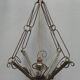 Art deco hanging lamp with 4 cloudy glass plates