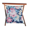 Porte revue  pliant  vintage en toile et bois