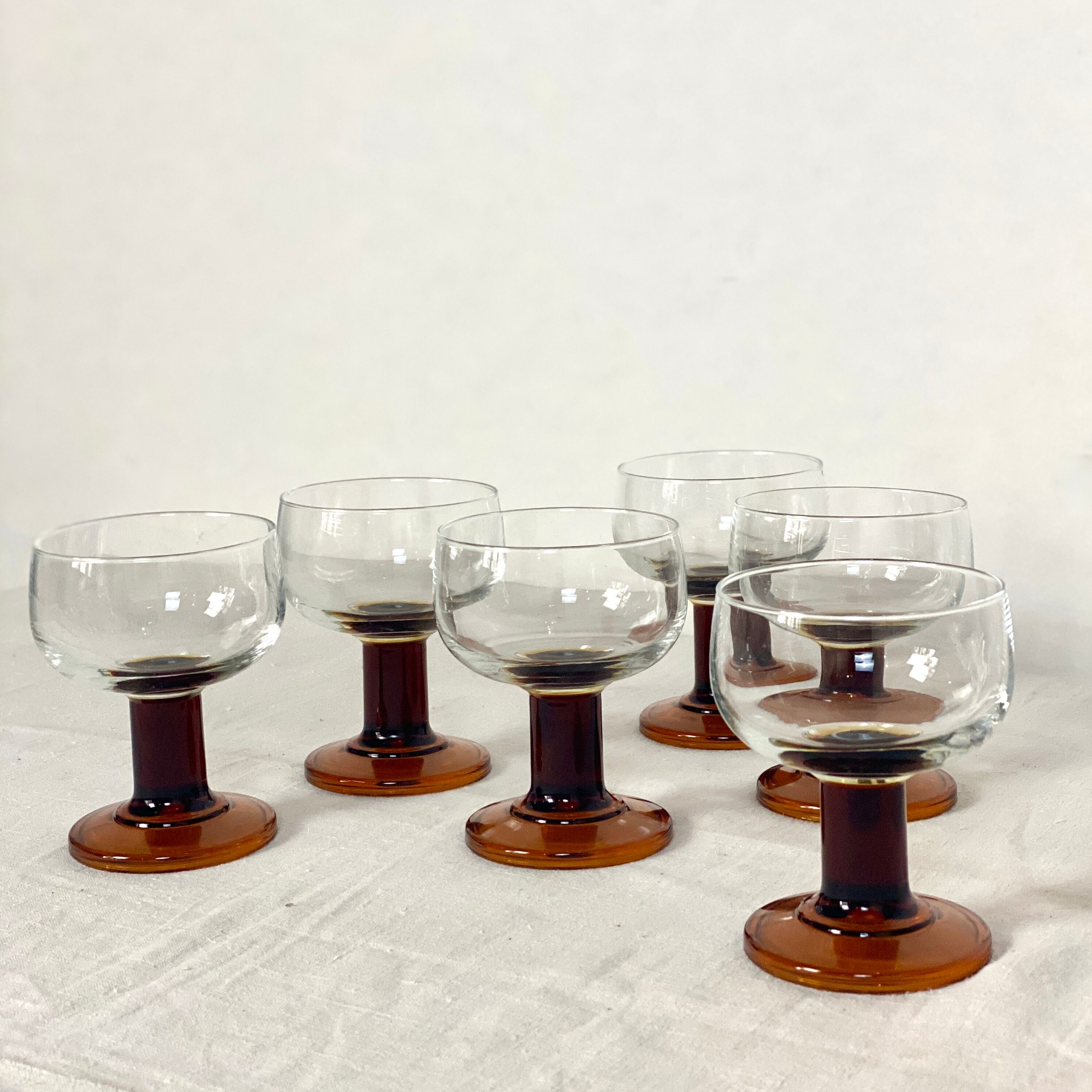 Lot de 6 verres vintage 70's