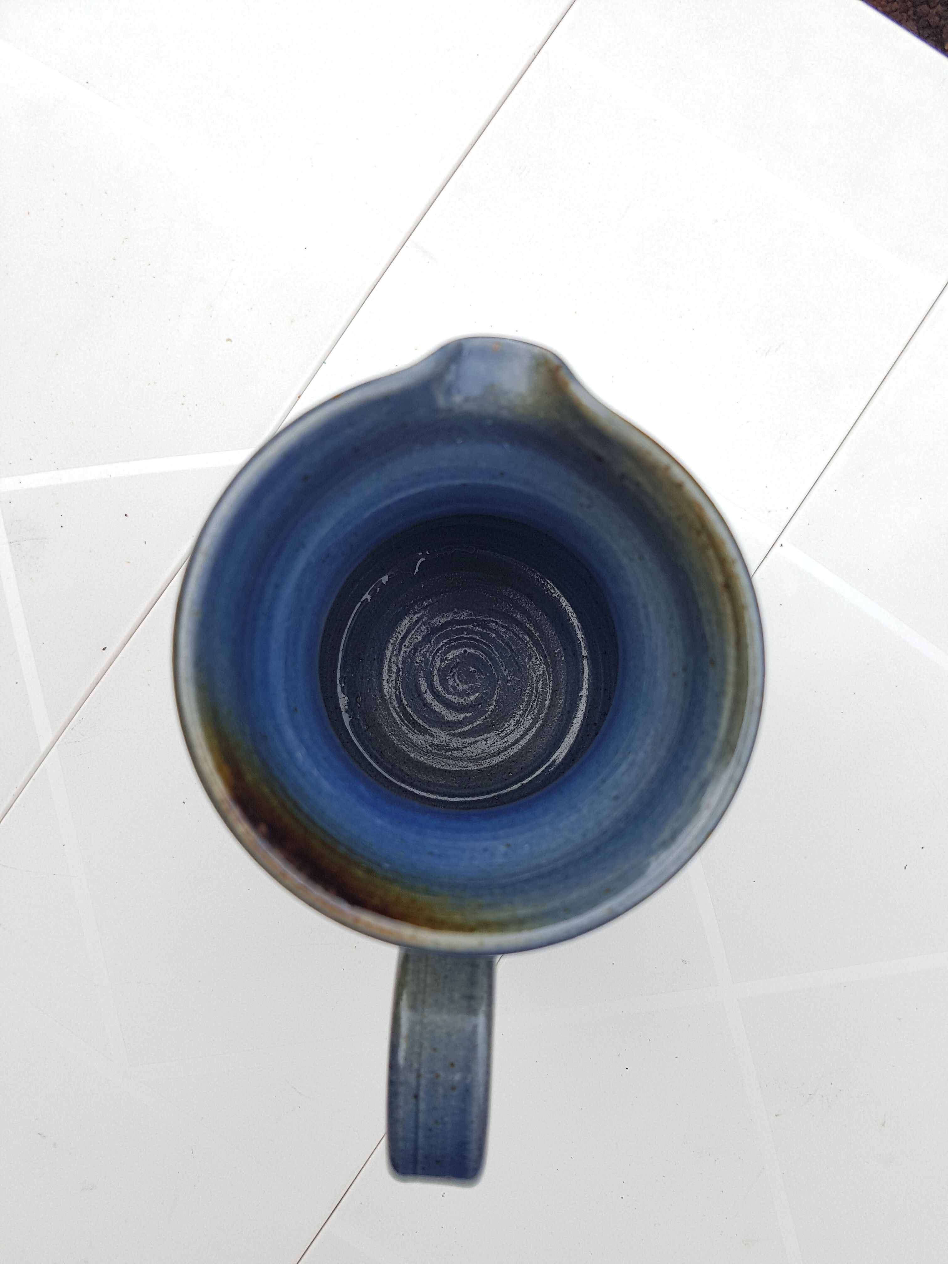 Enamel sandstone carafe signed 1980s