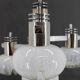 1970s Chrome Plated Chandelier with Murano Glass , Italy