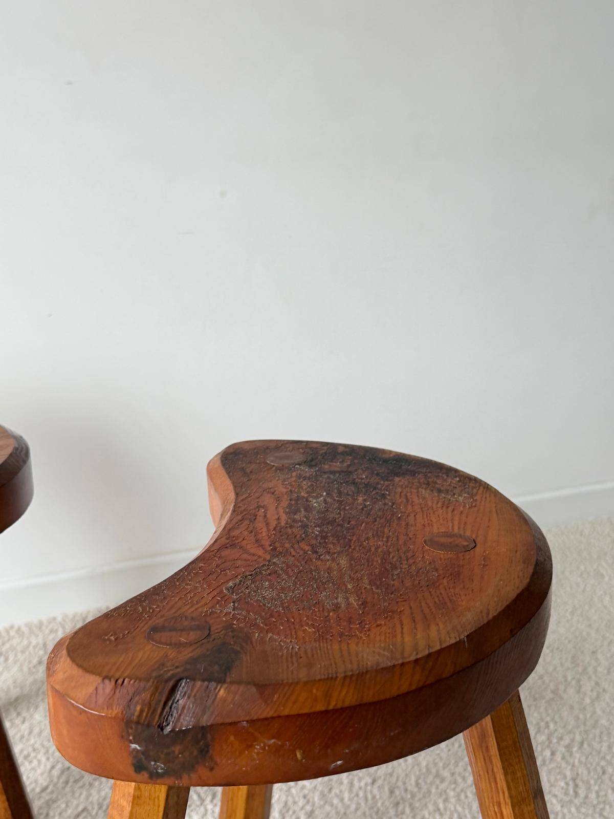 Vintage tripod stool trio