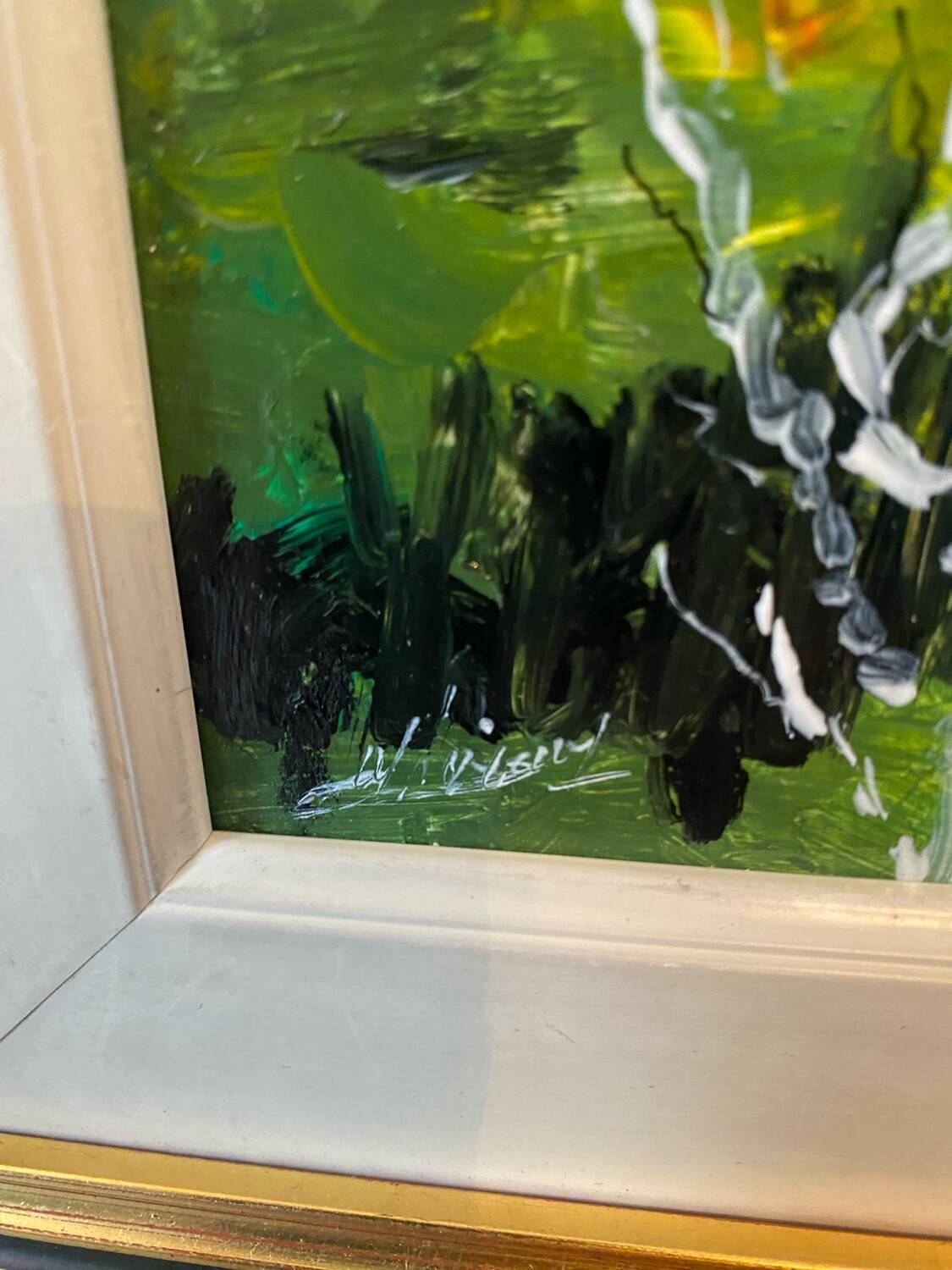 Signed village landscape