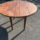 Antique rustic round wooden table 121cm, straight base