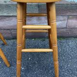 2 vintage Scandinavian bar stools in mountain style