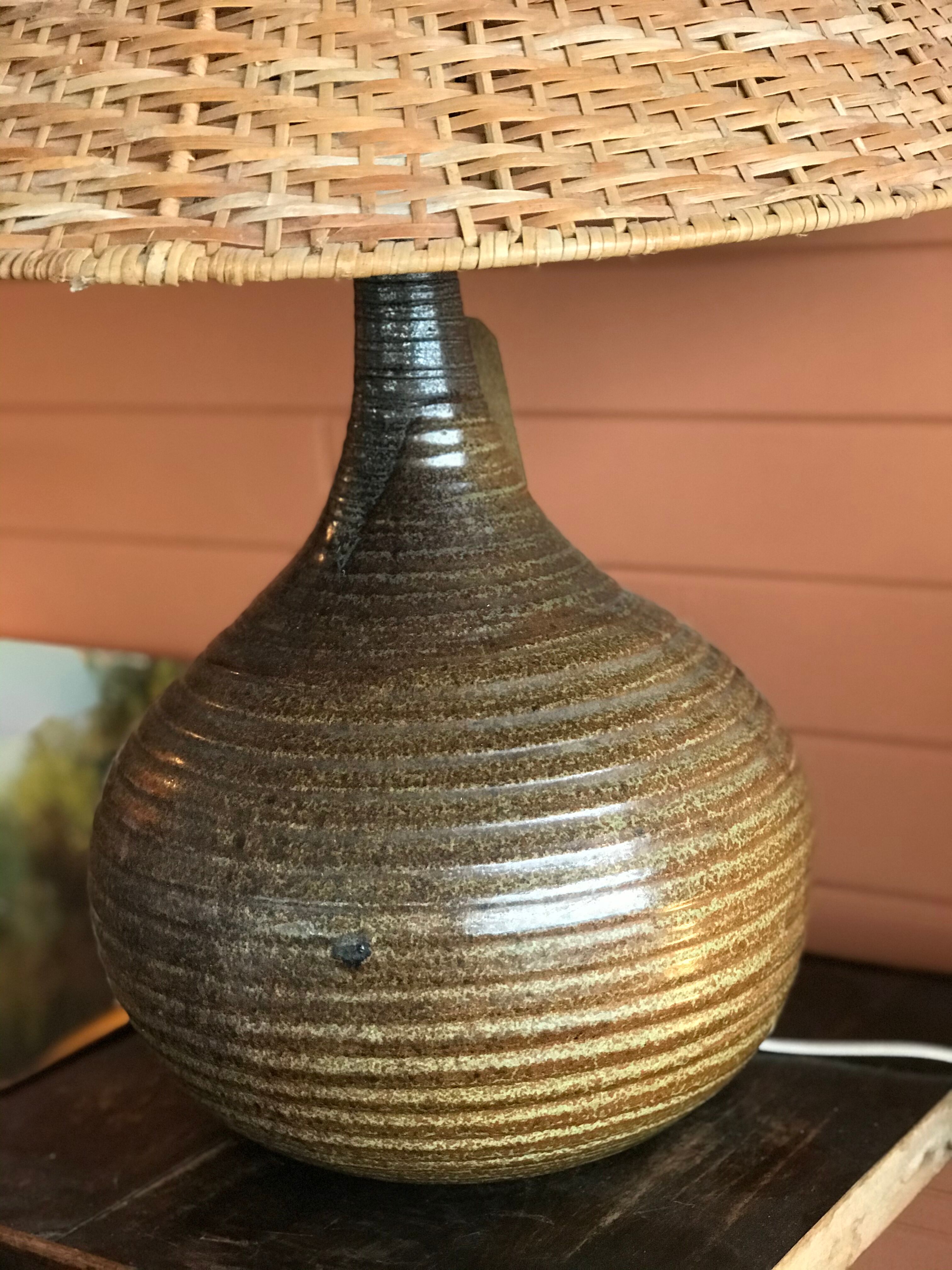 Pied de lampe en grès