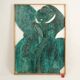 Relief panel "Step out of the frame!" in patinated wood. Contemporary.