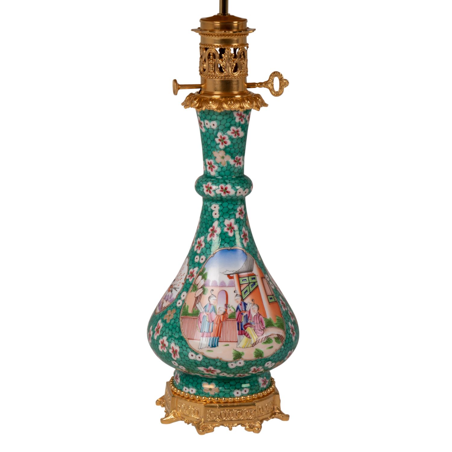 Pair of lamps in Canton porcelain and bronze, circa 1880