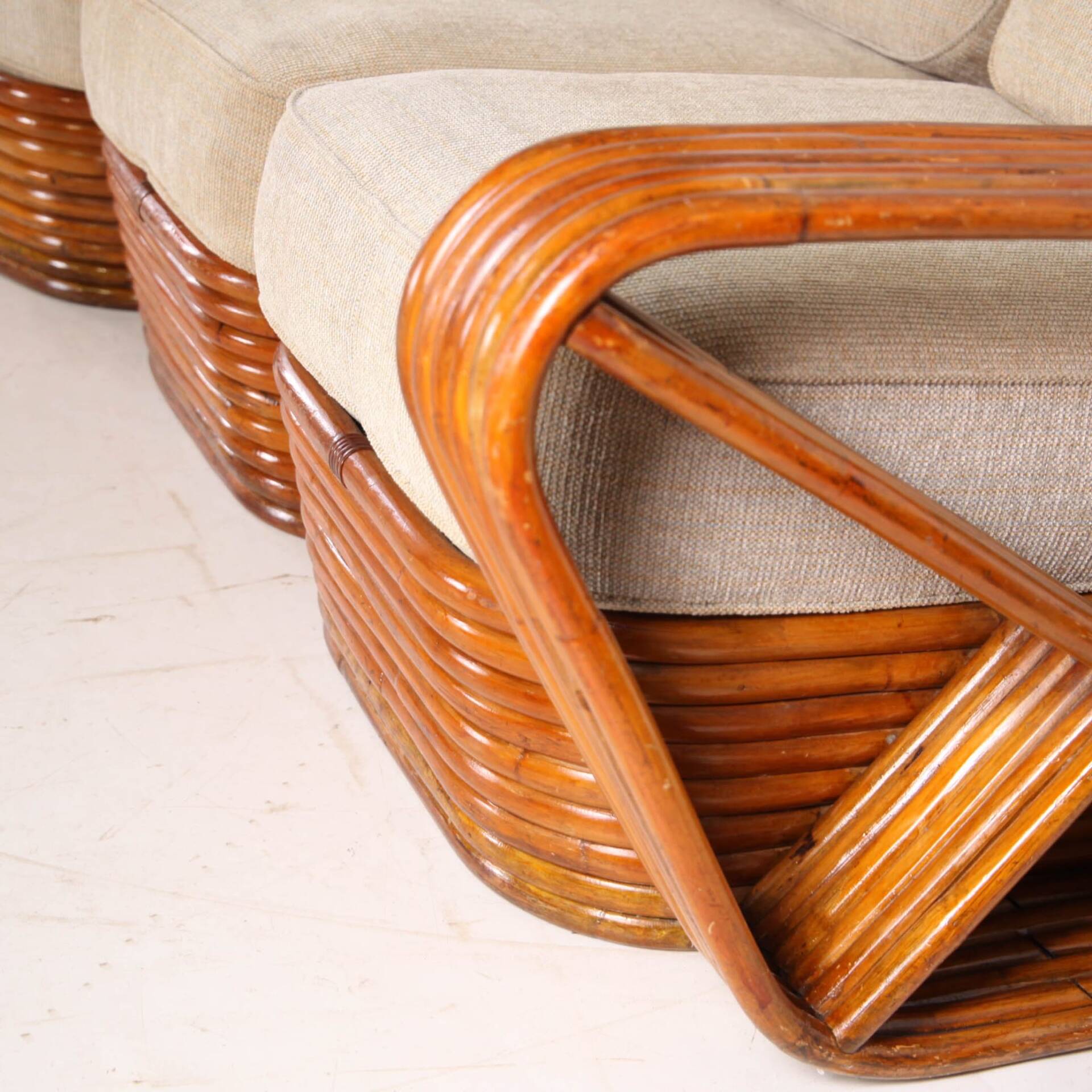 Rattan sofa by Paul Frankl