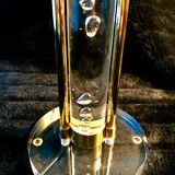 Pair of metacrilic lamps and gold structure