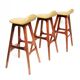 Three 1960s Danish Bar Stools In Rosewood & Leather by Erik Buch