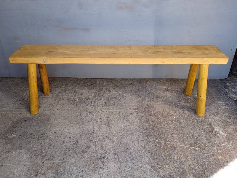 Bench 140 cm old solid wood with patina