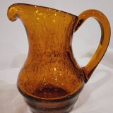 Biot pitcher in bubbled glass