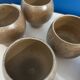 Set of 6 vintage beige enameled stoneware cups vintage pyrite stoneware espresso cup